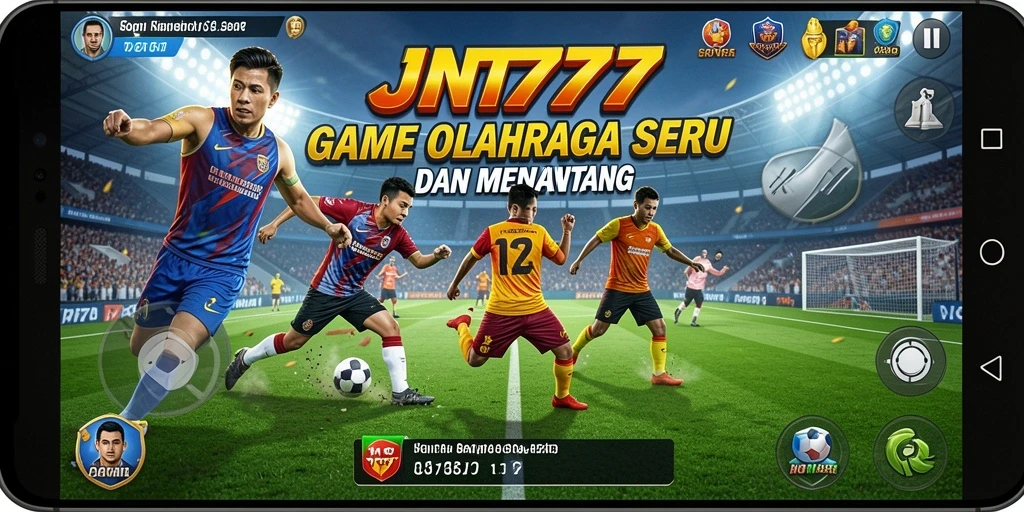 Tampilan gameplay seru dalam JNT777 yang menampilkan momen pertandingan olahraga.