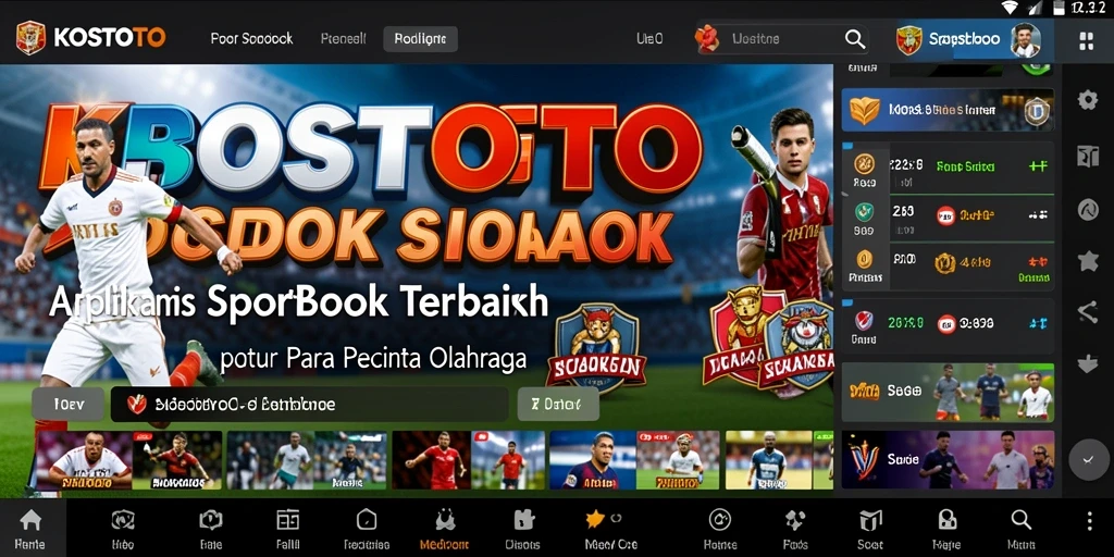 Tampilan KOSTOTO menunjukkan antarmuka taruhan olahraga yang responsif.