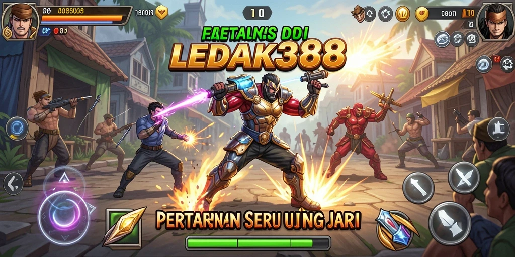 Tampilan seru gameplay LEDAK388 saat pertempuran berlangsung.