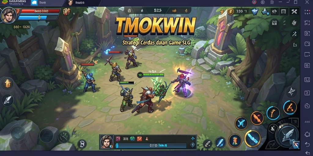 Screenshot TMOKWIN menampilkan aksi pertempuran strategis yang seru.