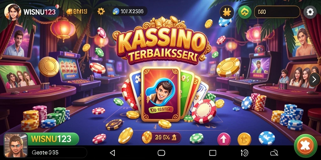 Screenshot gameplay WISNU123 menampilkan suasana kasino yang mendebarkan.